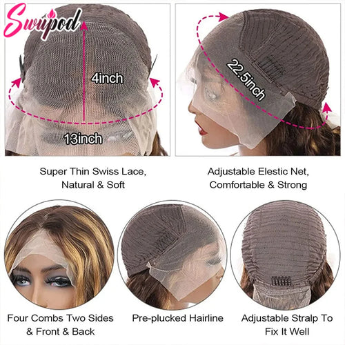 250% 360 Full Lace Piano Highlight Ombre Wig 13x6 HD Lace Frontal Wig 13x4 Front Deep Curly Remy Human Hair Glueless PrePlucked