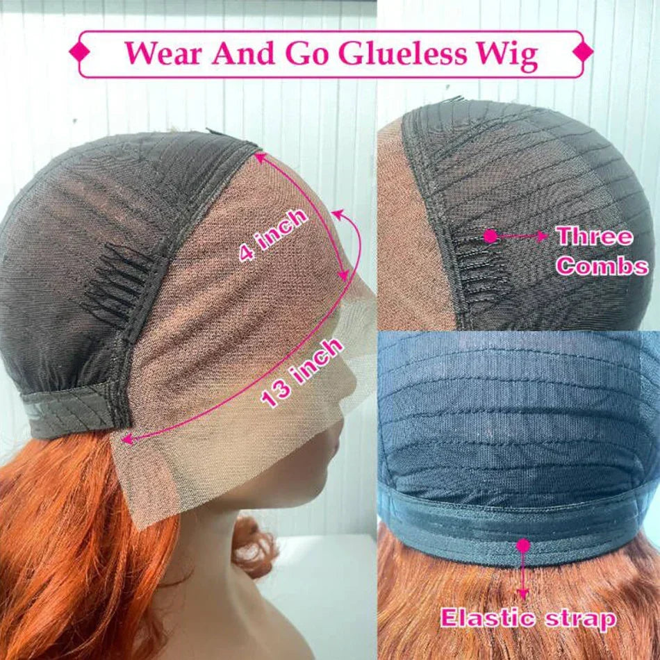 100% Malaysia Hair Bouncy Curly Wigs 250 Density Ombre Double Drawn Hair Glueless Wigs 100% Human Hair 13x4 HD Lace Frontal Wigs
